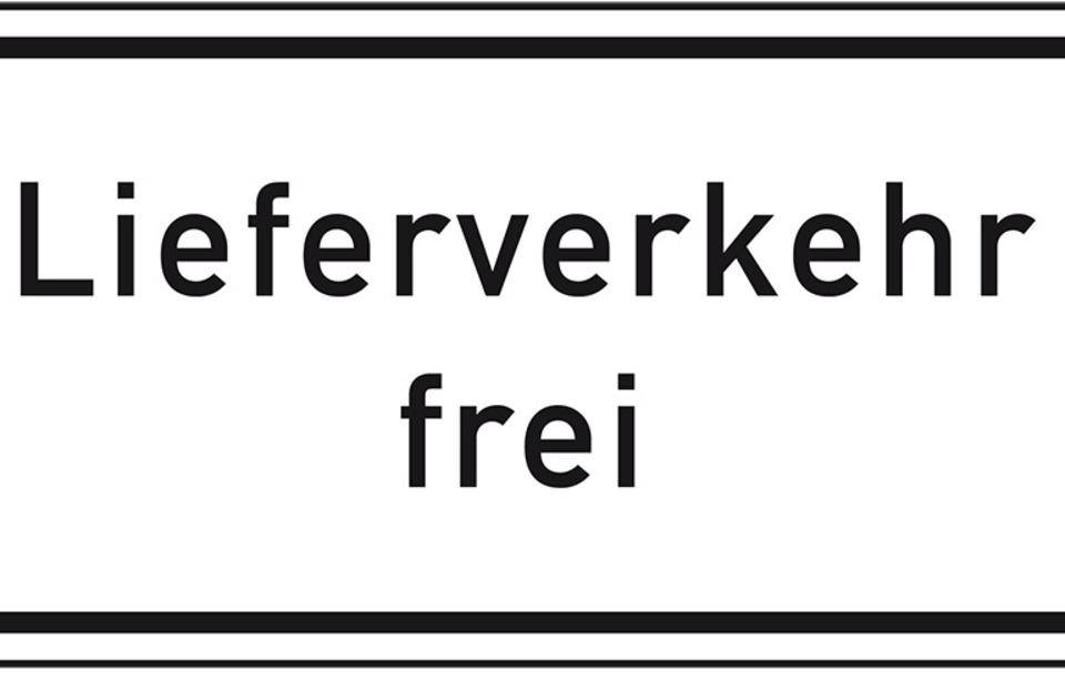 Hinweisschild Lieferverkehr frei, Aluminium RA0, reflektierend, 600x330mm, DIN 67520