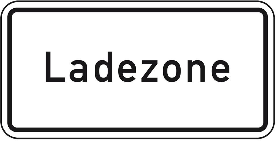 Hinweisschild Ladezone, Nr. 1012-30, Aluminium RA0, reflektierend, 600x330mm, DIN 67520