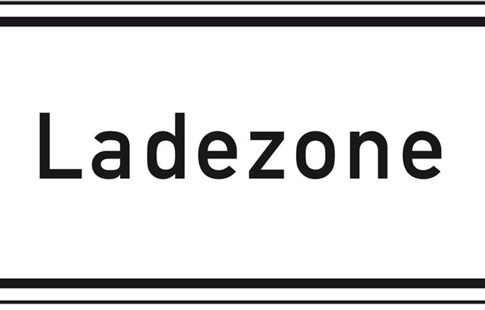 Hinweisschild Ladezone, Nr. 1012-30, Aluminium RA0, reflektierend, 600x330mm, DIN 67520