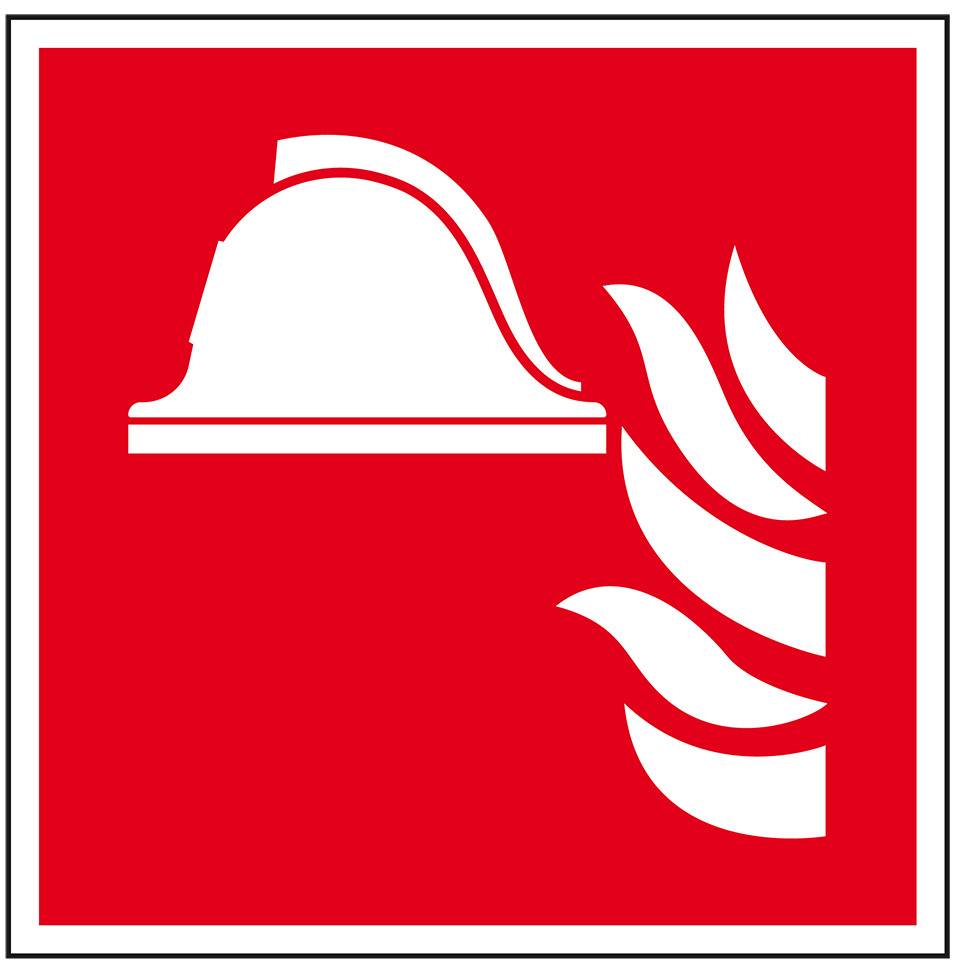Brandschutzschild Brandbekämpfung, Folie, selbstklebend, 200x200mm, ASR A1.3, DIN EN ISO 7010 F004