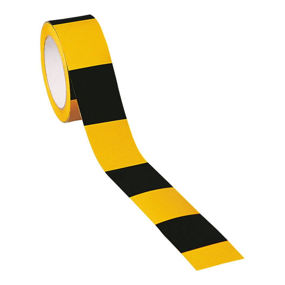 K.57 Bodenmarkierungsband, gelb/schwarz geblockt, PVC-Folie, 50mm, 33m/Rolle