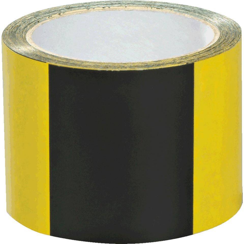 K.57 Bodenmarkierungsband, gelb/schwarz geblockt, PVC-Folie, 75mm, 33m/Rolle