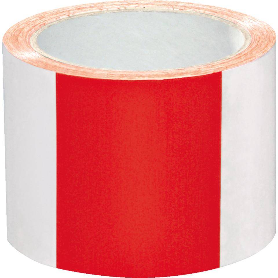 K.57 Bodenmarkierungsband, rot/weiß geblockt, PVC-Folie, 75mm, 33m/Rolle