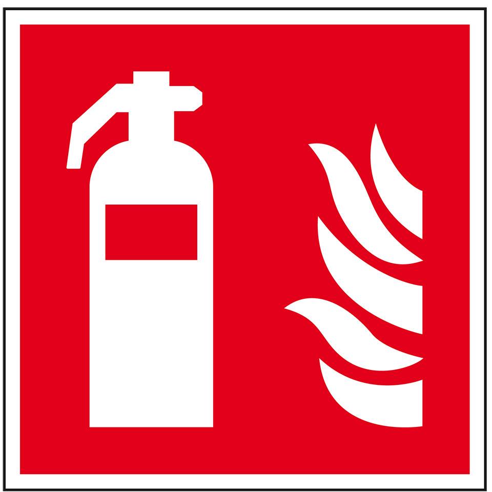 Brandschutzschild Feuerlöscher, ASR/ISO, Kunststoff, 150x150mm