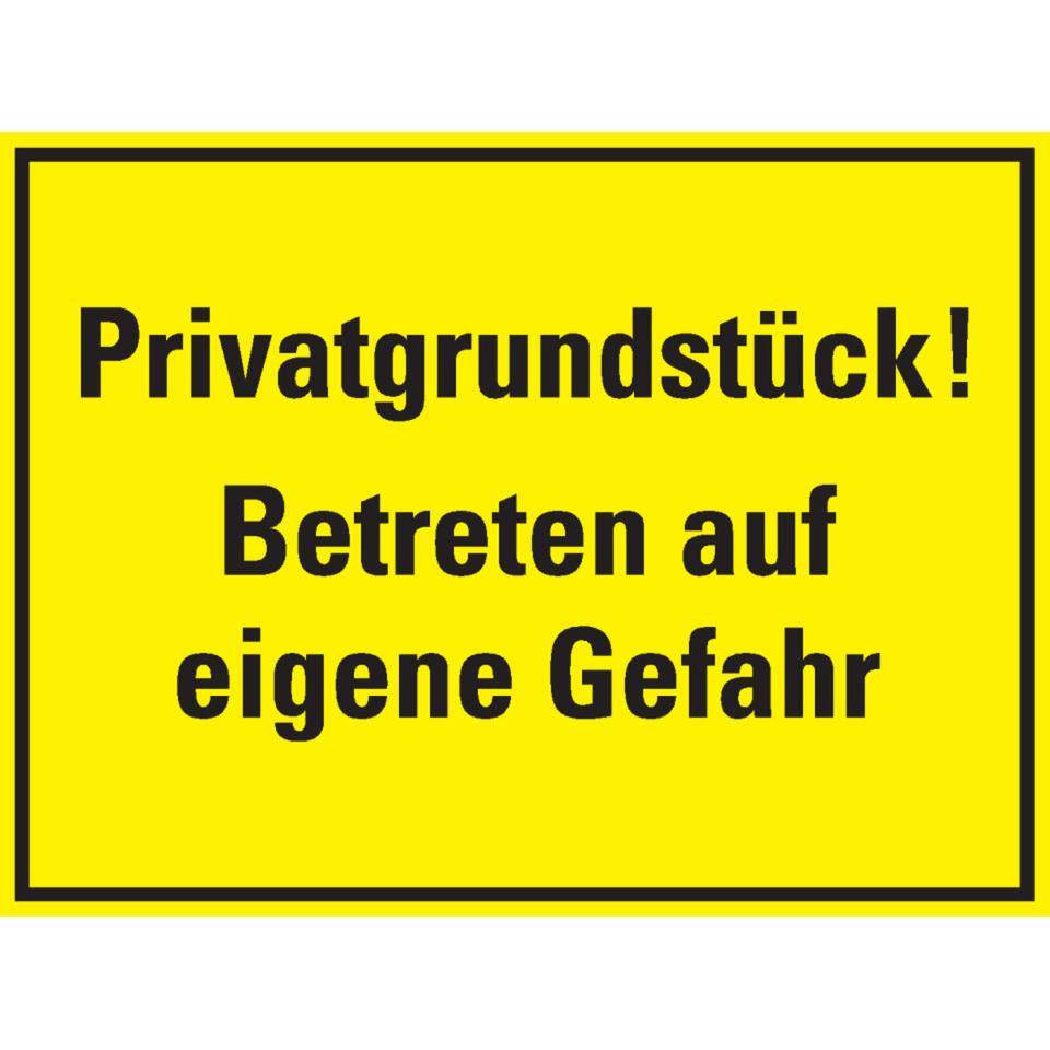 Hinweisschild Privatgrundstück! Betreten auf eigene Gefahr, Kunststoff, 400x300mm