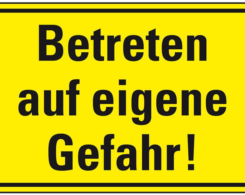 Hinweisschild Betreten auf eigene Gefahr!, Kunststoff, 400x300mm