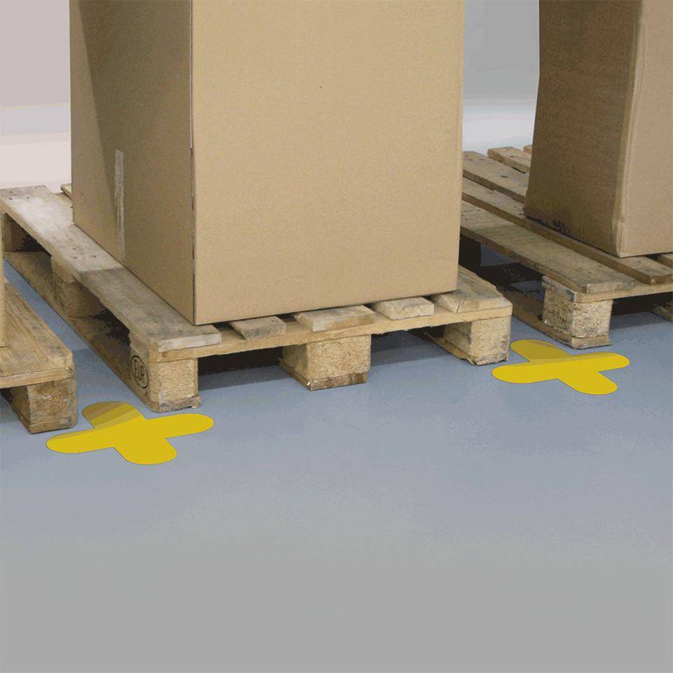 Stellplatzmarkierung X-Stücke, Rutschhemmung R10, gelb, Spezial-Kunststoff, 320x320x100mm, 10/VE