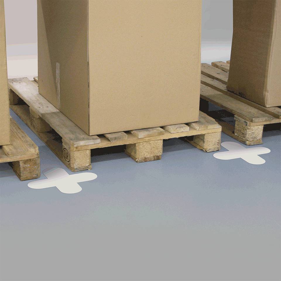 Stellplatzmarkierung X-Stücke, Rutschhemmung R10, weiß, Spezial-Kunststoff, 320x320x100mm, 10/VE