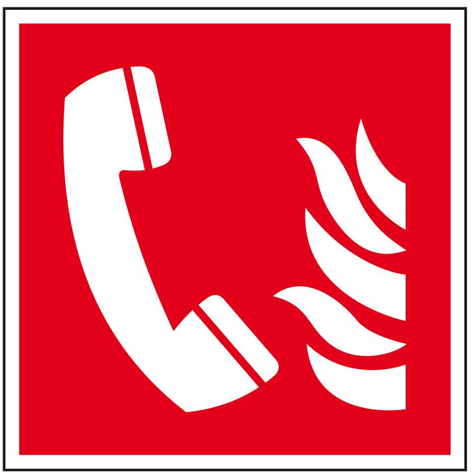 Brandschutzschild Brandmeldetelefon, Folie, selbstklebend, 200x200mm, ASR A1.3, DIN EN ISO 7010 F006