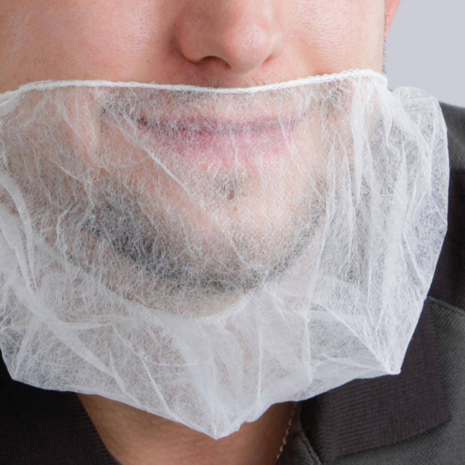 Einweg-Bartmaske, elastischer Gummizug, weiß, Polypropylen, 100/VE