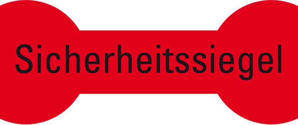 Sicherheitssiegel, RoHS-konform, leuchtrot, Haftpapier, permanent, 60x20mm, 12/Bogen