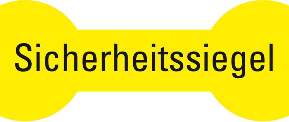 Sicherheitssiegel, RoHS-konform, gelb, Haftpapier, permanent, 60x20mm, 12/Bogen