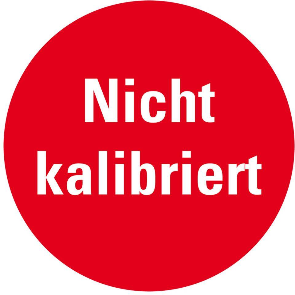Prüfplakette Nicht kalibriert, rot, Folie, ablösbar, Ø 10mm, 128/Bogen