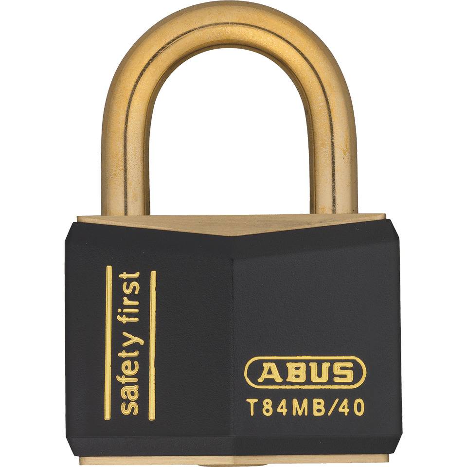 ABUS Vorhängeschloss, schwarz, verschiedenschl., Kunststoffummantelung, 2 Schlüsseln
