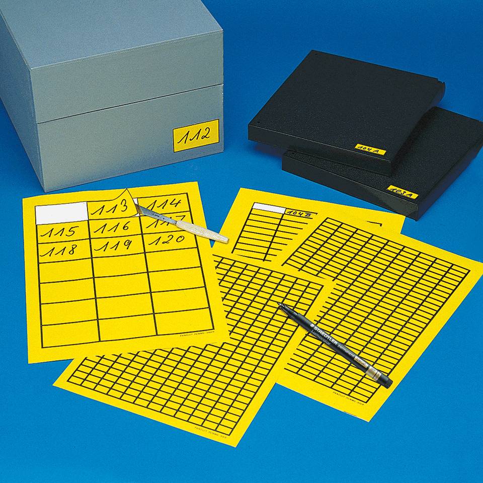 Etiketten, mit Rand, zum Selbstbeschriften, gelb, Gewebefolie, 56x22mm, 36/Bogen