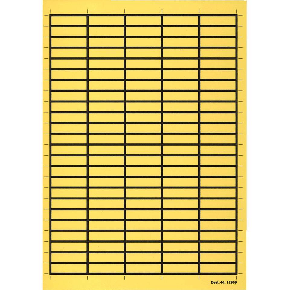 Etiketten, mit Rand, zum Selbstbeschriften, gelb, Gewebefolie, 38x11mm, 120/Bogen