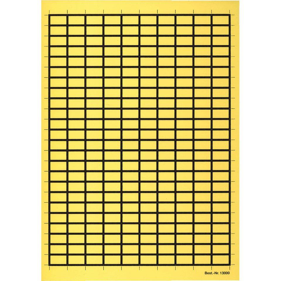 Etiketten, mit Rand, zum Selbstbeschriften, gelb, Gewebefolie, 19x11mm, 240/Bogen