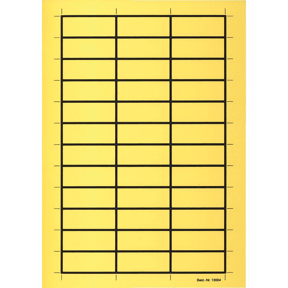 Etiketten, mit Rand, zum Selbstbeschriften, gelb, Gewebefolie, 56x22mm, 36/Bogen