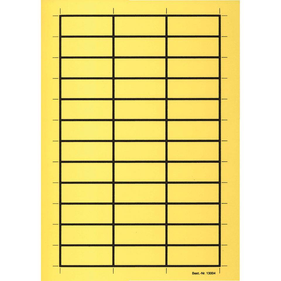 Etiketten, mit Rand, zum Selbstbeschriften, gelb, Gewebefolie, 56x22mm, 36/Bogen