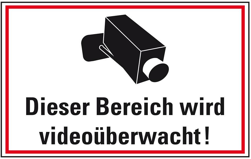 Hinweis-Kombischild Bereich wird videoüberwacht, Kunststoff, 300x200mm