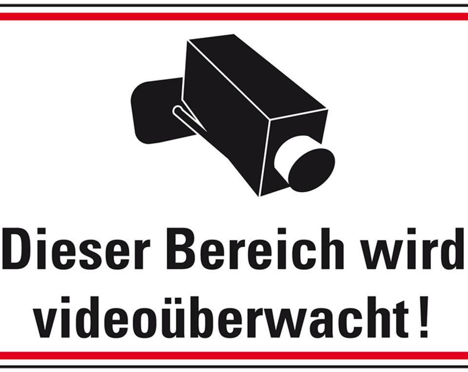 Hinweis-Kombischild Bereich wird videoüberwacht, Kunststoff, 300x200mm