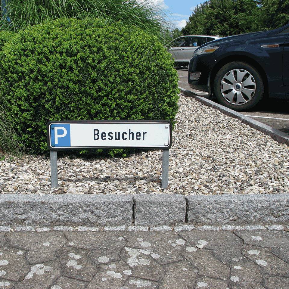 Parkplatzreservierungsschild Geschäftsleitung, mit Befestigungsset 1, 520x110mm