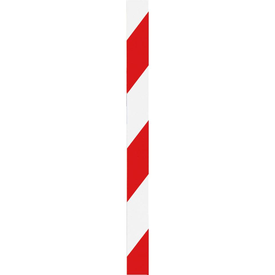 Flachmarkierung, linkssweisend, rot/weiß schraffiert, Aluminium, 50x990mm, ASR A1.3