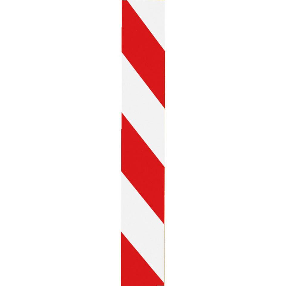 Flachmarkierung, rechtsweisend, rot/weiß schraffiert, Aluminium,100x990mm, ASR A1.3