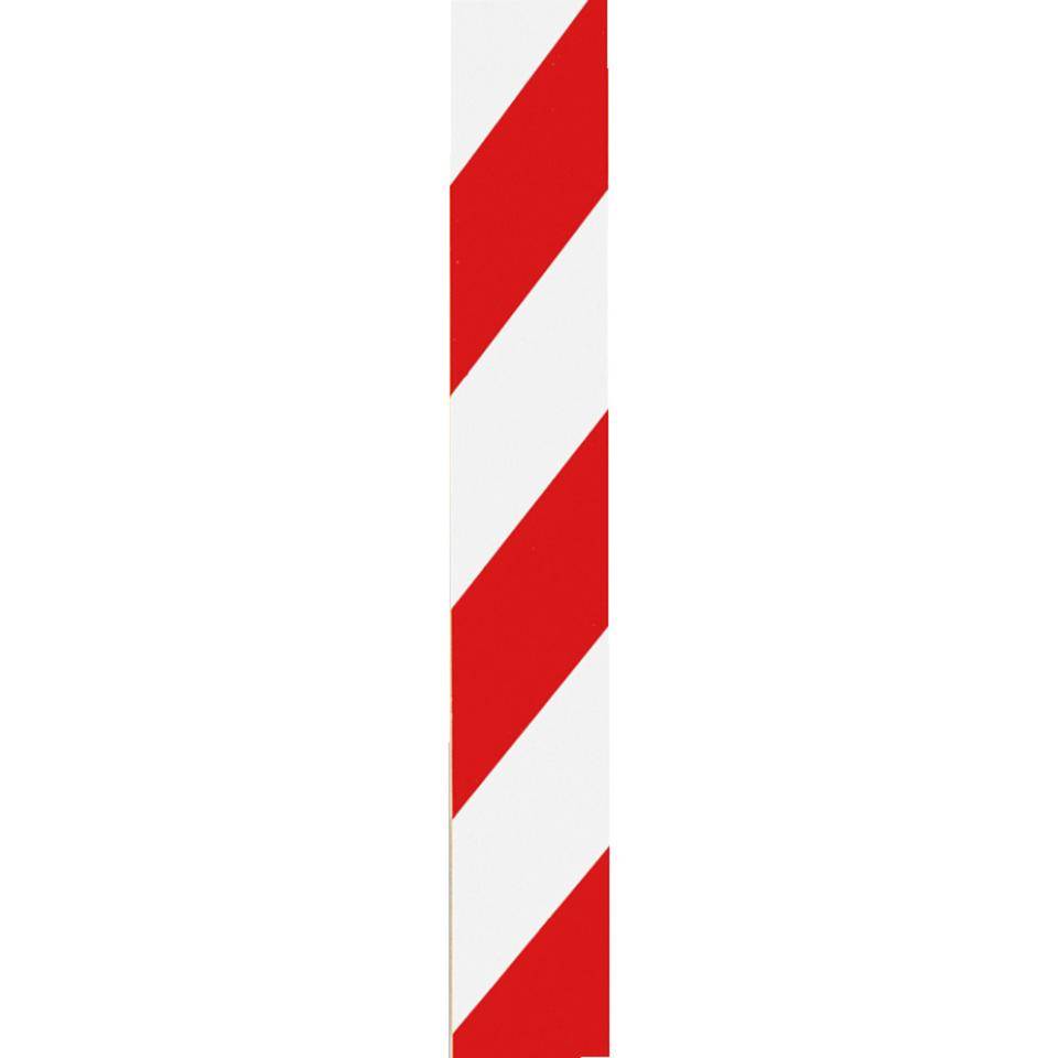 Flachmarkierung, linkssweisend, rot/weiß schraffiert, Aluminium,100x990mm, ASR A1.3