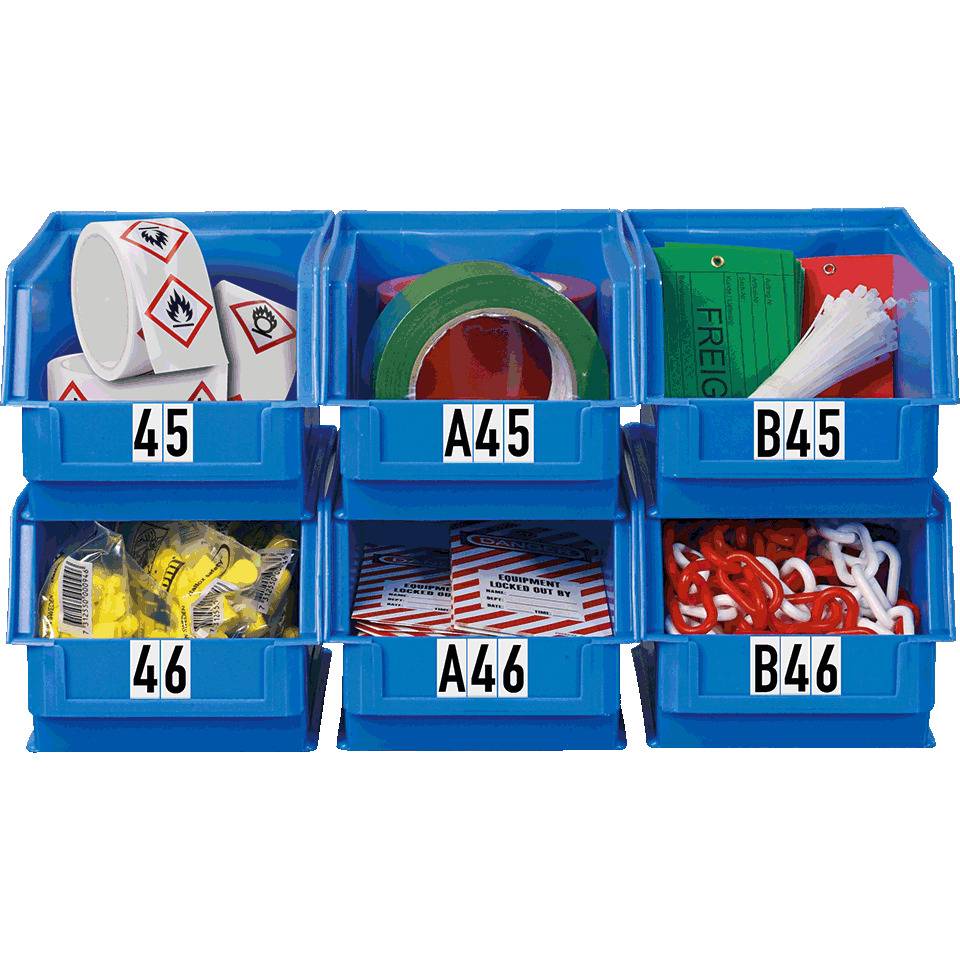 Kombipackung Ziffer 0-9, weiß/schwarz, Folie, SH 150mm, 72x170mm, 2 je Ziffer/VE