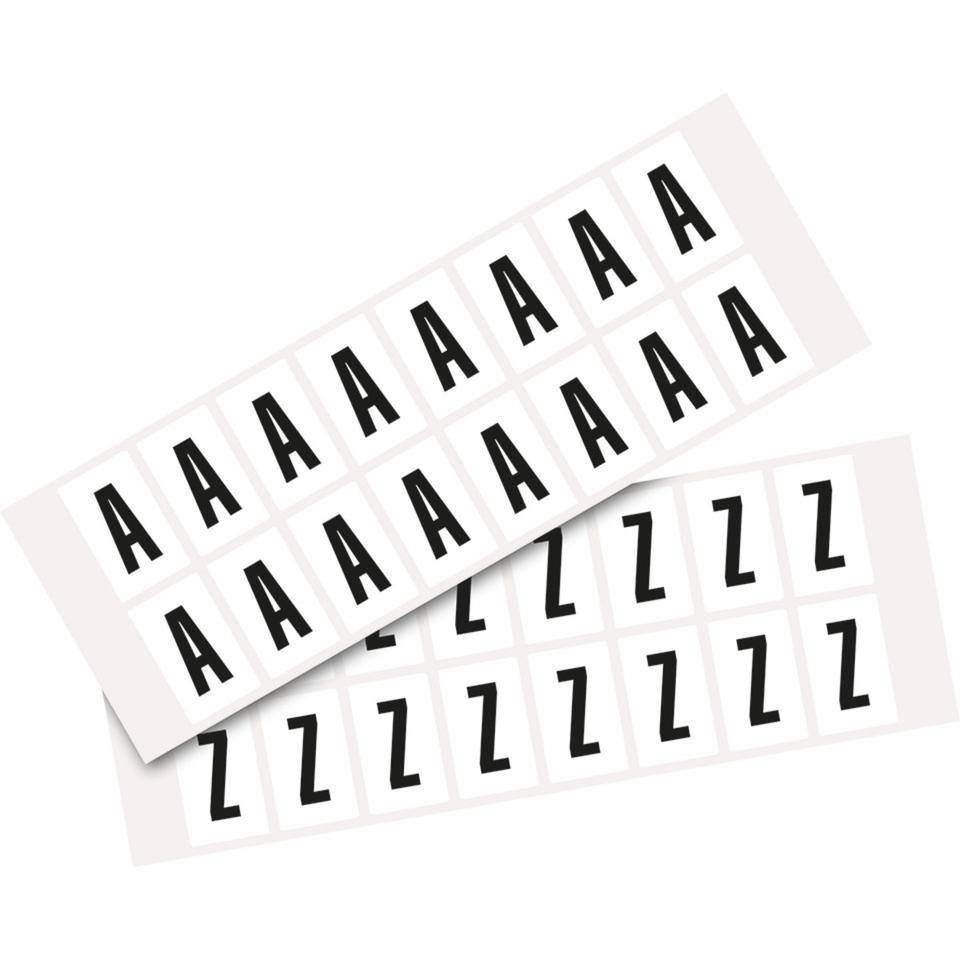 Kombipackung Buchstabe A-Z, weiß/schwarz, Folie, SH 25mm, 22x36mm, 16 je Buchst./VE