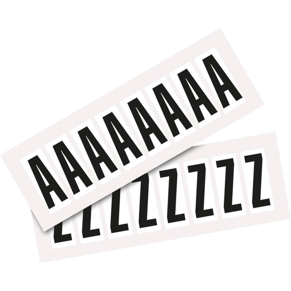 Kombipackung Buchstabe A-Z, weiß/schwarz, Folie, SH 50mm, 22x57mm, 8 je Buchst./VE