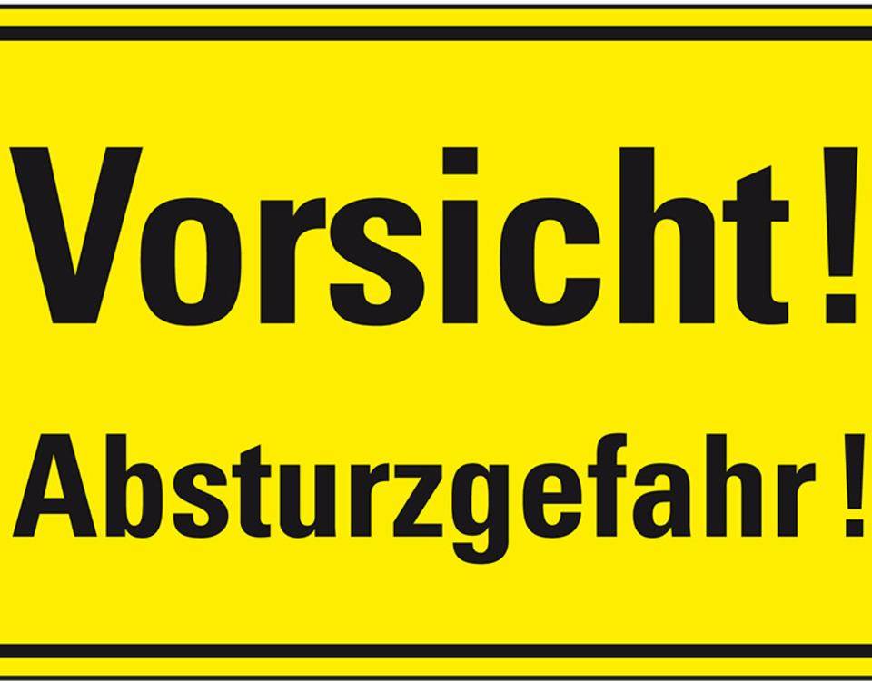 Hinweisschild Vorsicht! Absturzgefahr!, Kunststoff, 300x200mm
