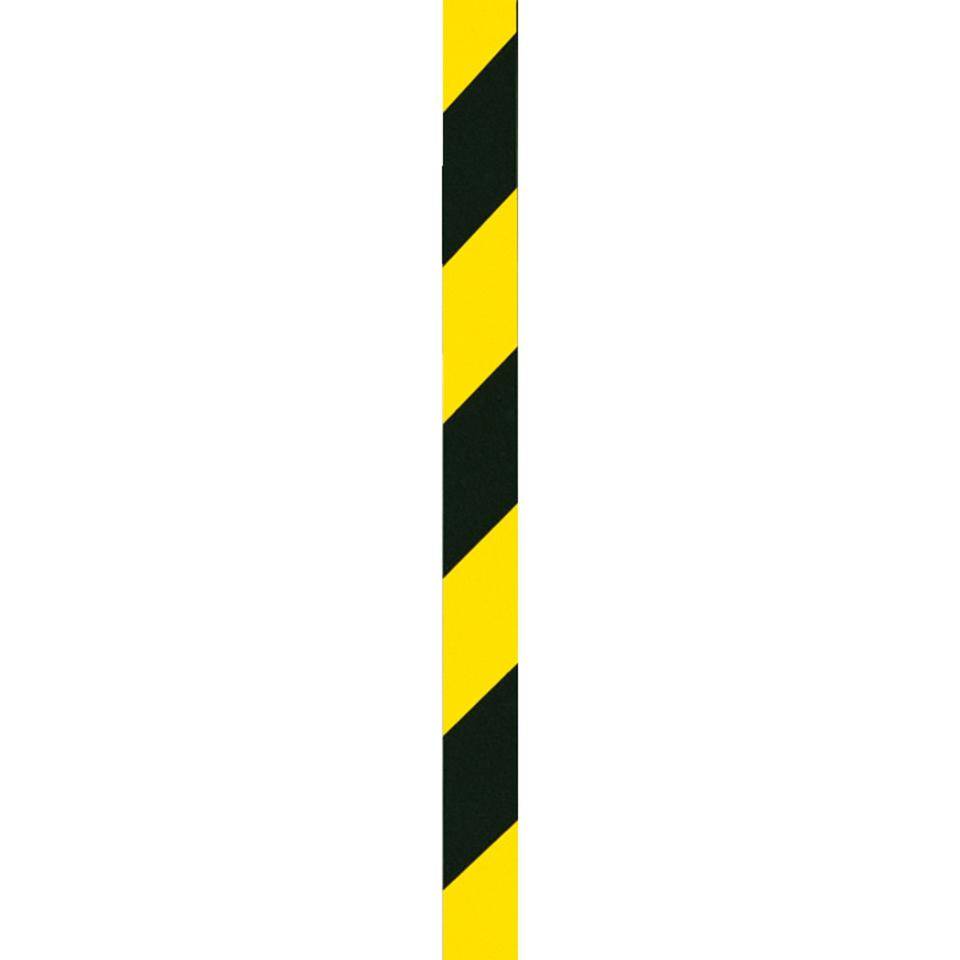 Flachmarkierung, linksweisend, gelb/schwarz schraffiert, Aluminium, 50x990mm, ASR A1.3