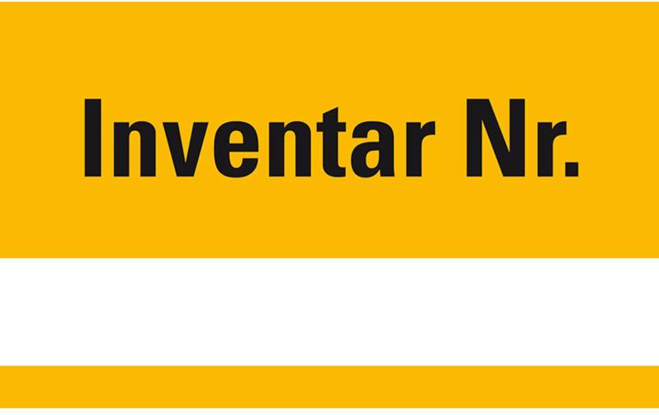 Inventaretikett Inventar Nr., einzeilig, gelb, Dokumentenfolie, 40x20mm, 16/Bogen