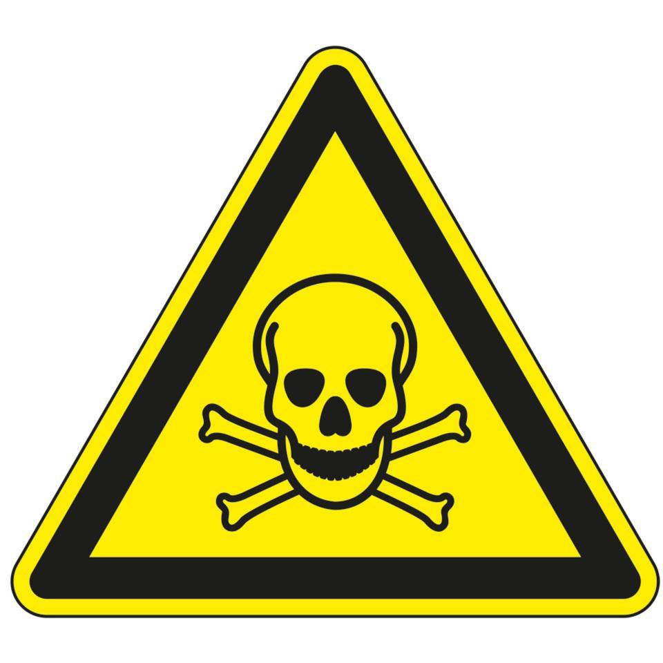 Warnschild Warnung vor giftigen Stoffen, Kunststoff, SL 200mm, ASR A1.3, DIN EN ISO 7010 W016