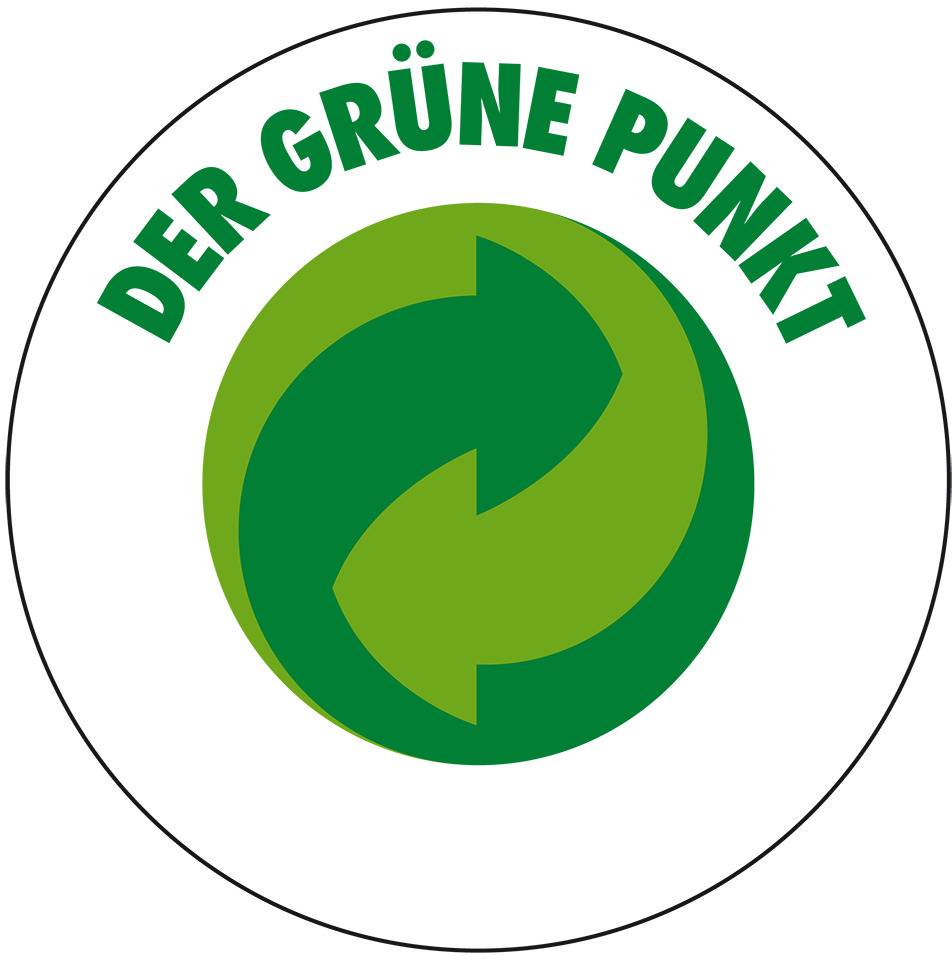 Umweltschutz-Piktogramm Der grüne Punkt, Folie, selbstklebend, Ø 100mm