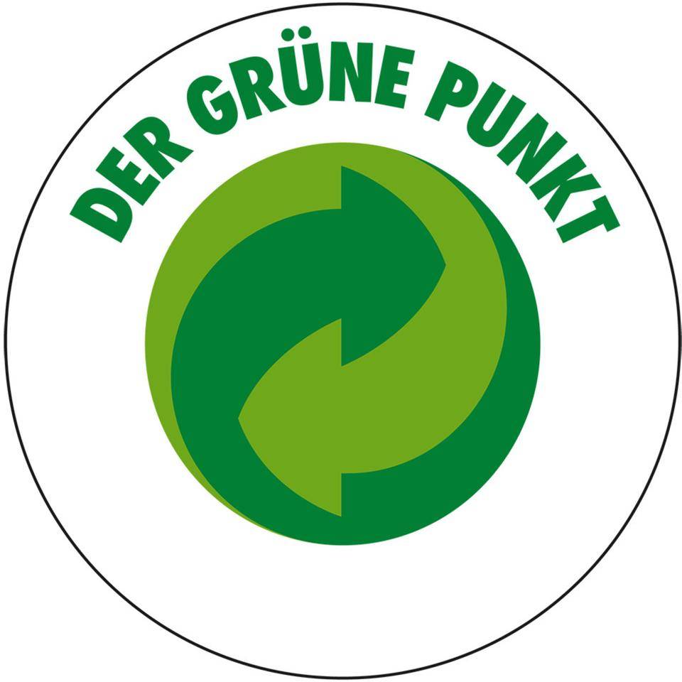 Umweltschutz-Piktogramm Der grüne Punkt, Folie, selbstklebend, Ø100mm