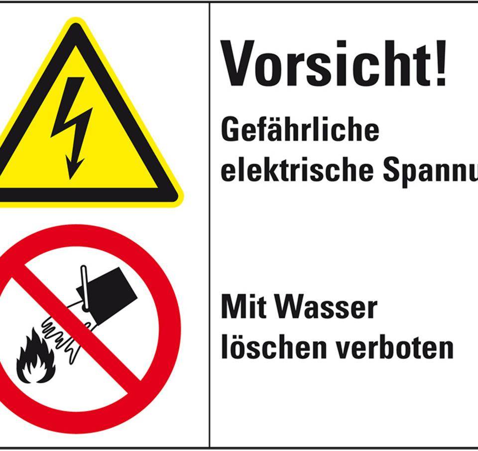 Kombischild Vorsicht! Gefährliche Elektronisch .., Folie, 200x150mm, ISO 3864-2