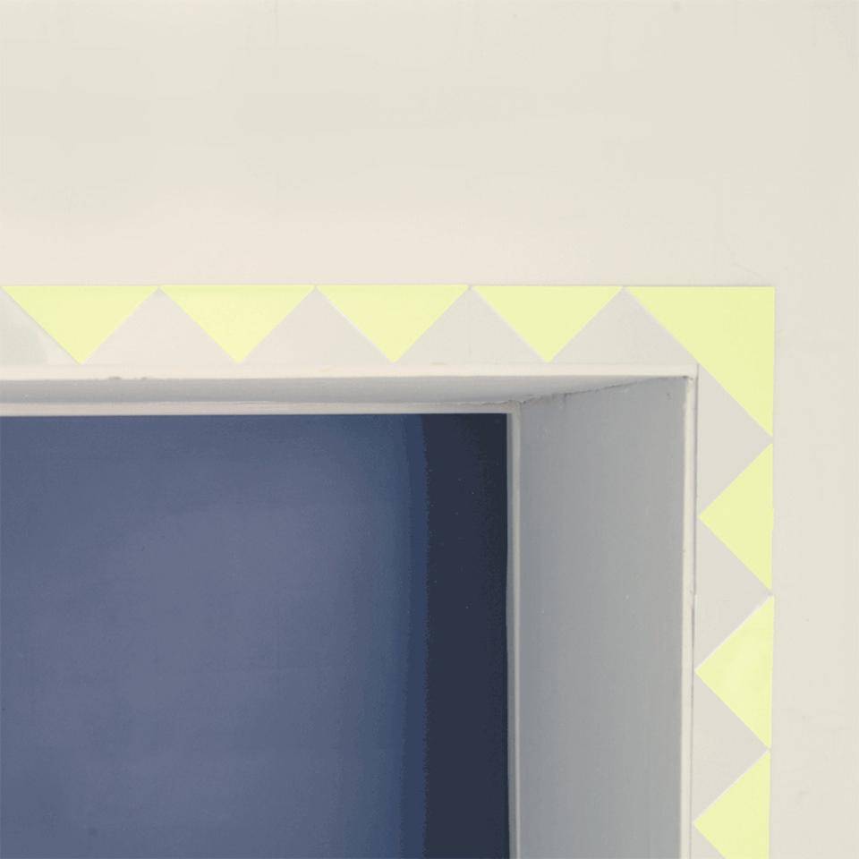 PERMALIGHT® power langnachleuchtend Türstreifen gezackt, Aluminium, selbstklebend ausgerüstet, 25x1000mm, DIN 67510