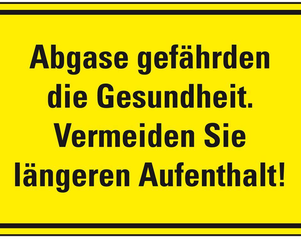 Hinweisschild Abgase gefährden die Gesundheit..., Kunststoff, 300x200mm