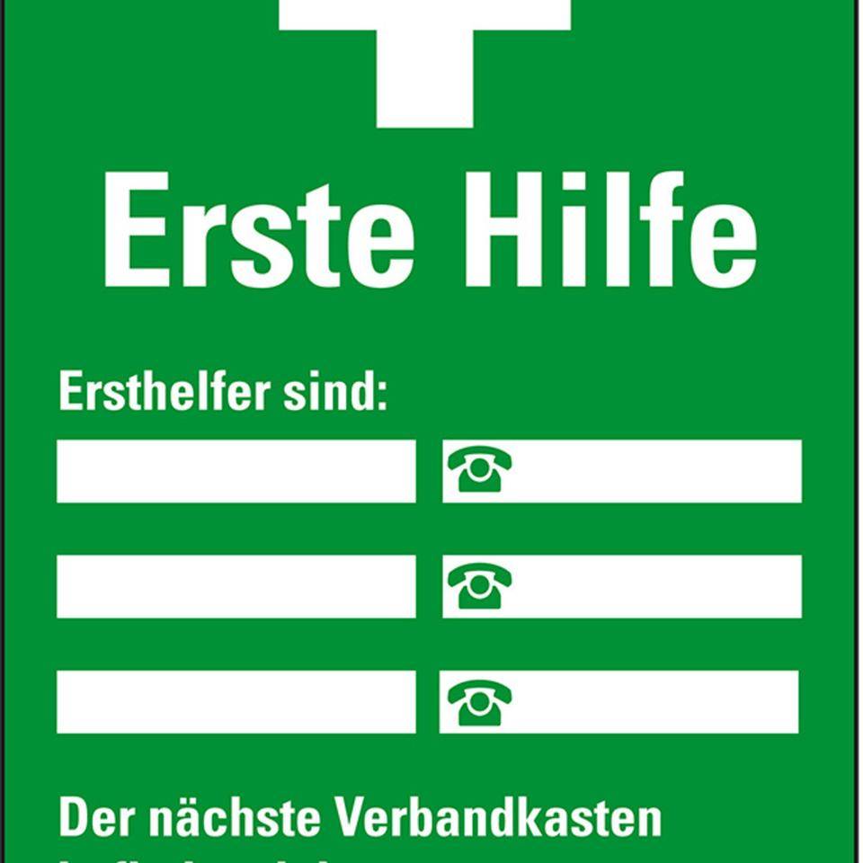 Aushang Erste Hilfe, Kunststoff, 200x300mm