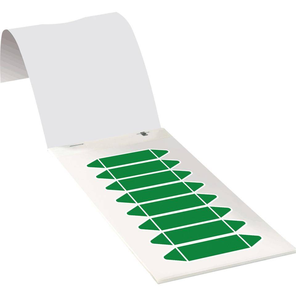 Rohrleitungsetikett zum Beschriften, grün, Folie, 17x75mm, 80/Heft, DIN 2403