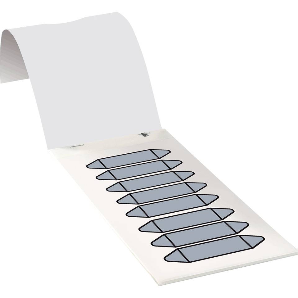 Rohrleitungsetikett zum Beschriften, grau, Folie, 17x75mm, 80/Heft, DIN 2403