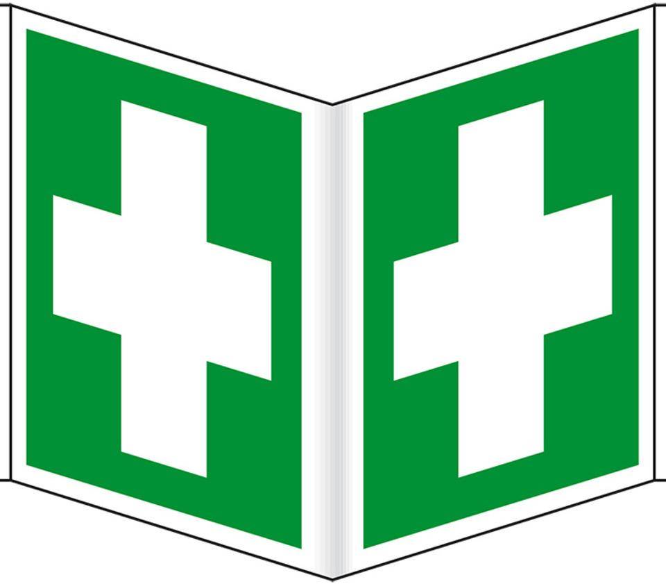 Rettungs-Nasenschild Erste Hilfe, Kunststoff, 200x200mm, ASR A1.3, DIN EN ISO 7010 E003