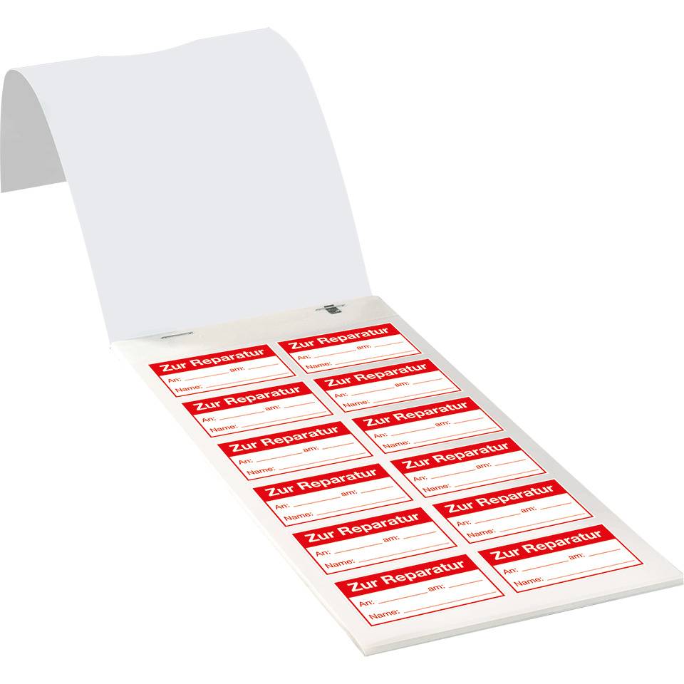 Etikett für Qualitätskontrolle Zur Reparatur, Gewebefolie, 45x25mm, 120/Heft
