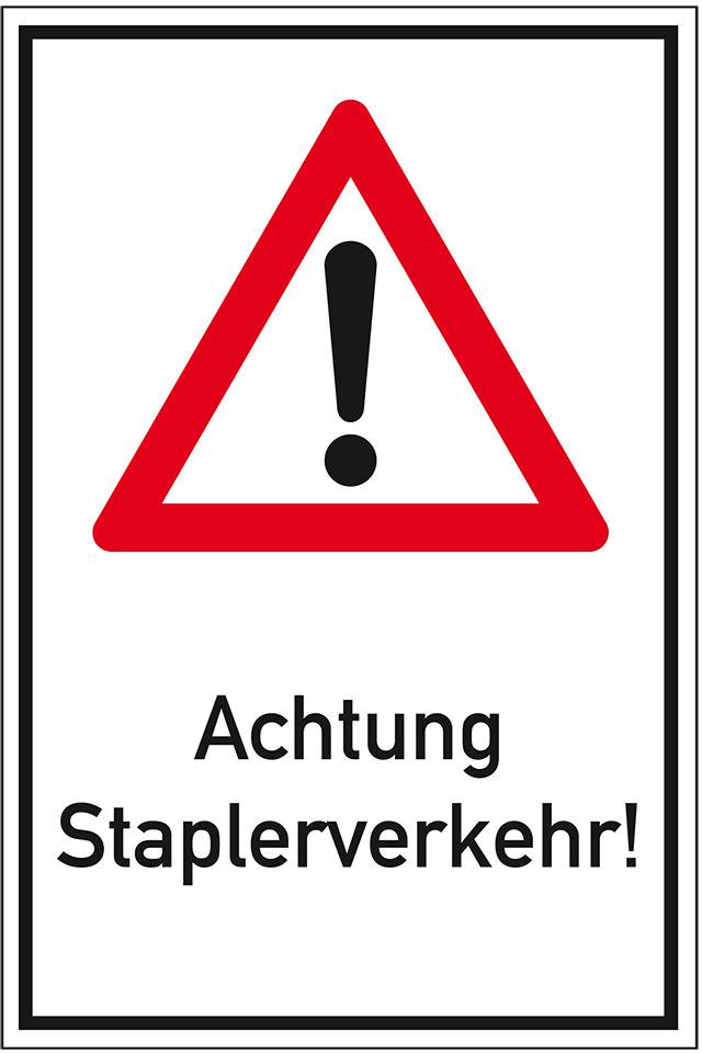 Kombischild Gefahrenstelle, Achtung Staplerverkehr, Nr.101, Aluminium, 400x600mm