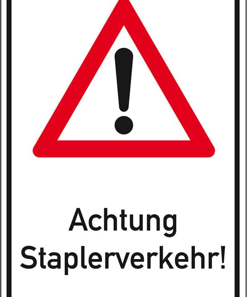 Kombischild Gefahrenstelle, Achtung Staplerverkehr, Nr.101, Aluminium, 400x600mm