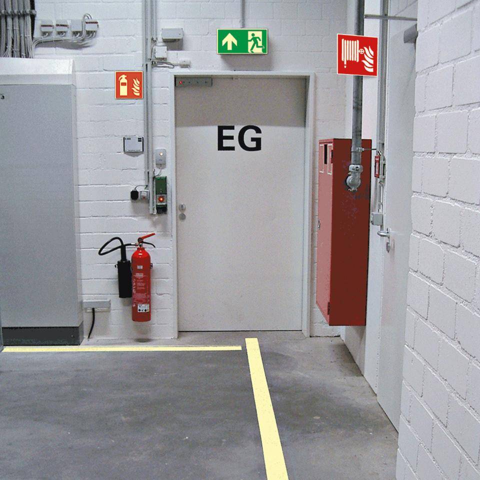 PERMALIGHT® power langnachleuchtend Fahnenschild Löschschlauch, ASR/ISO, Kunststoff, 200x200mm