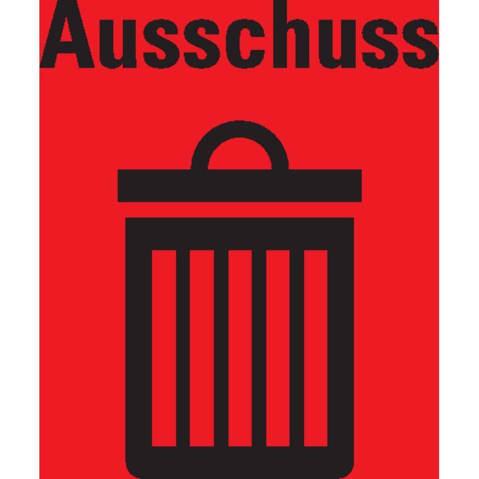 Organisationsetikett Ausschuss, rot, Haftpapier, ablösbar, 17x17mm, 500/Rolle
